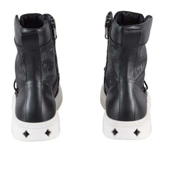 NIB MCM Women's Logo High Tops Combat Boots Shoes - Picture 5 of 10